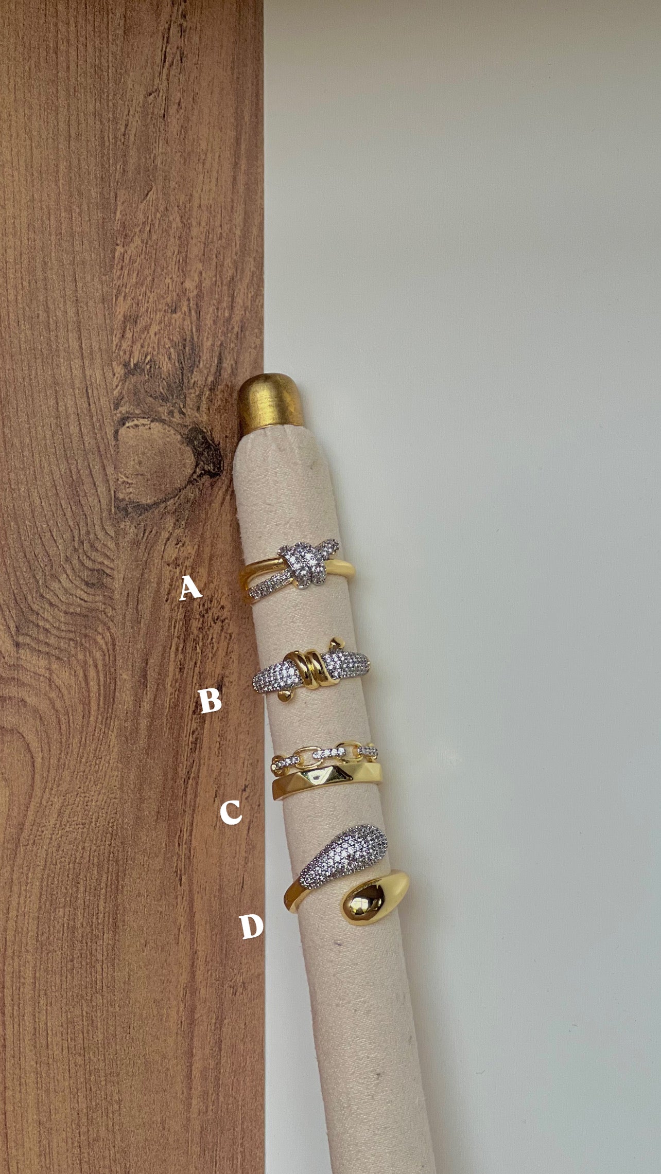 Silver and gold zircon rings