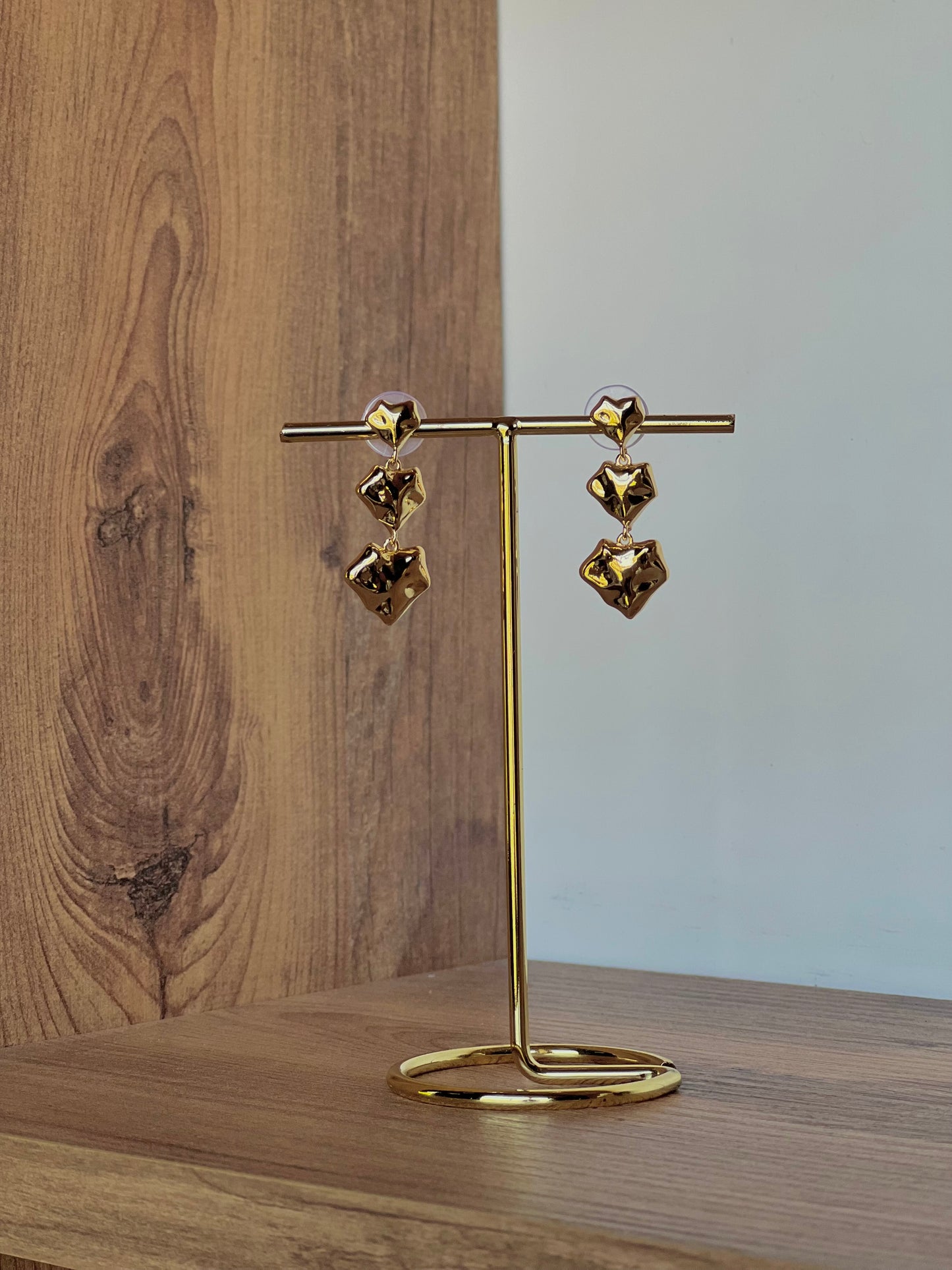 Long heart earrings