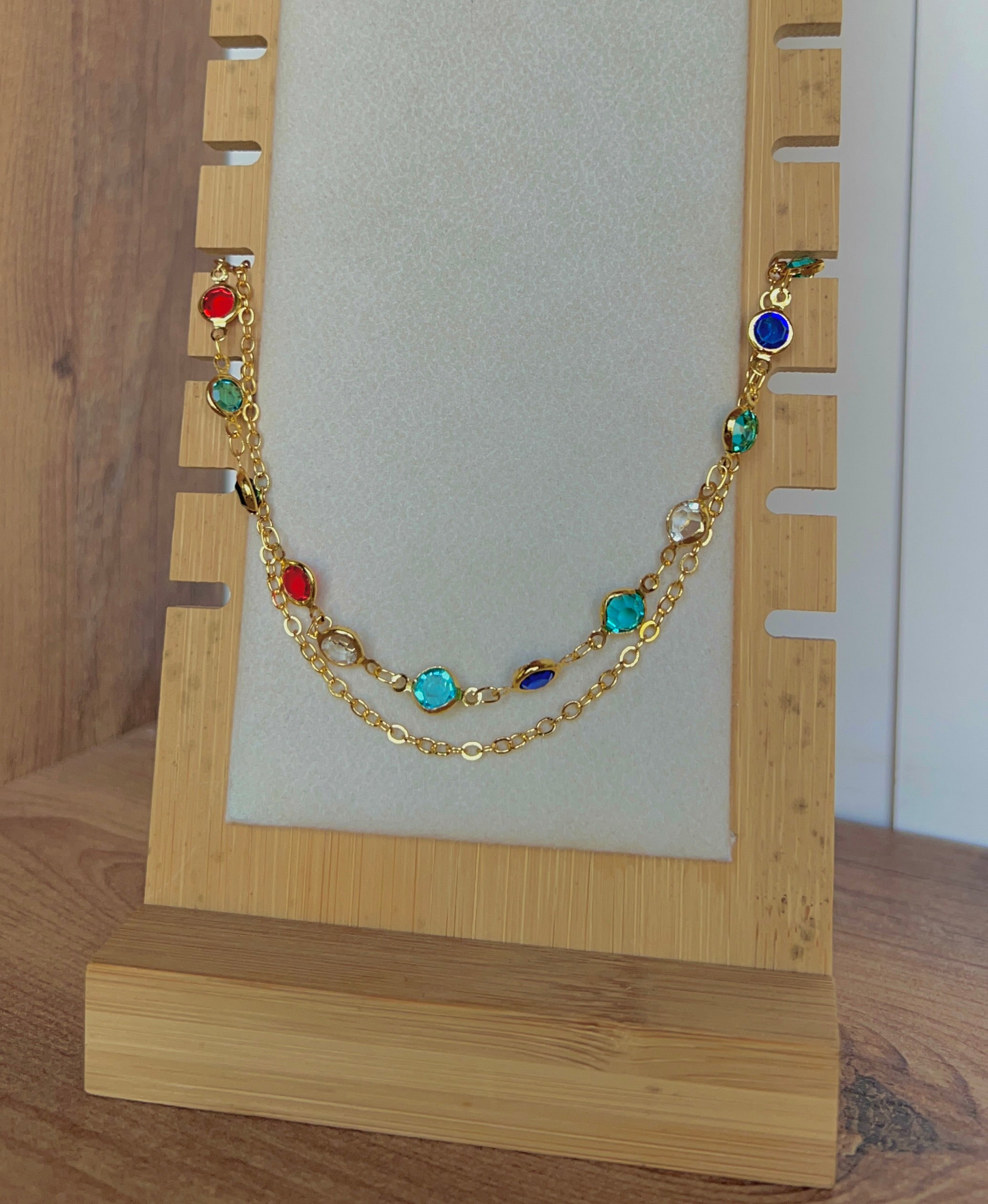 Rainbow double layers anklet