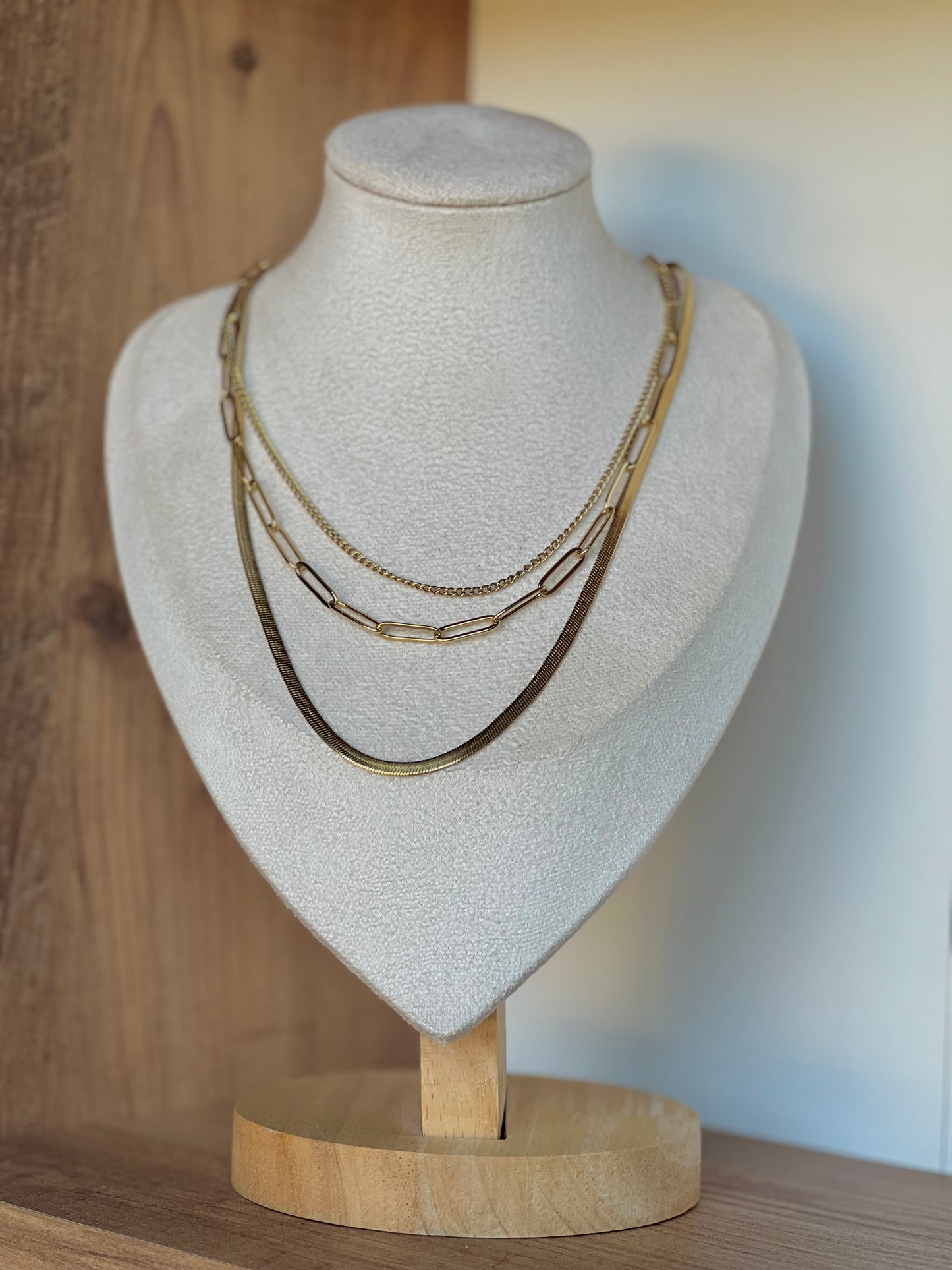 Three layers chain necklace