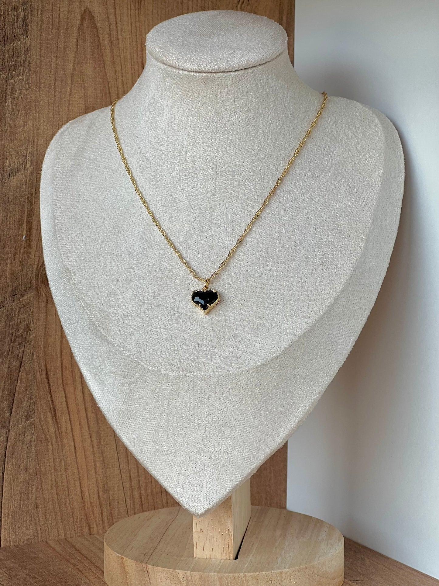 Heart shaped gemstone necklace