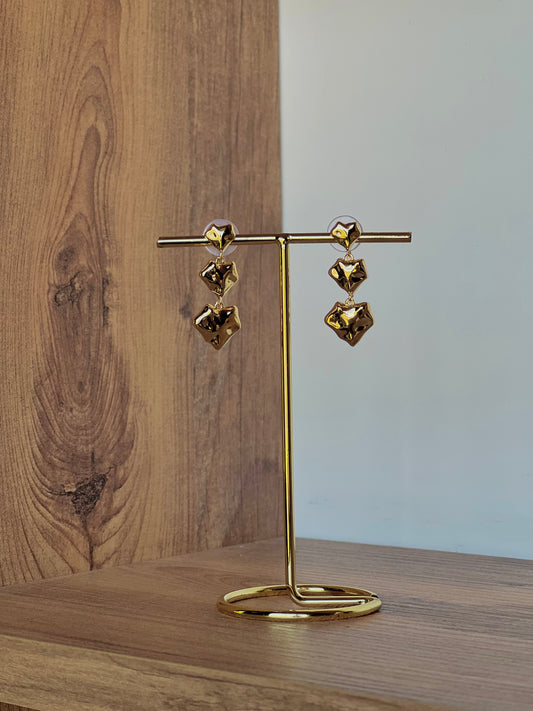 Long heart earrings