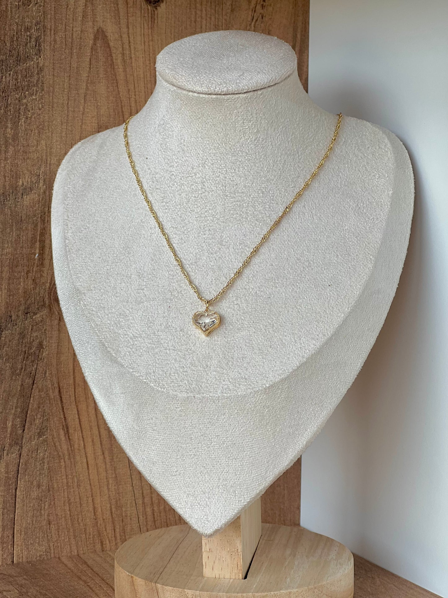 Heart shaped gemstone necklace