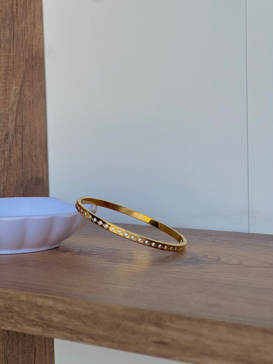 Zircon bangle bracelet