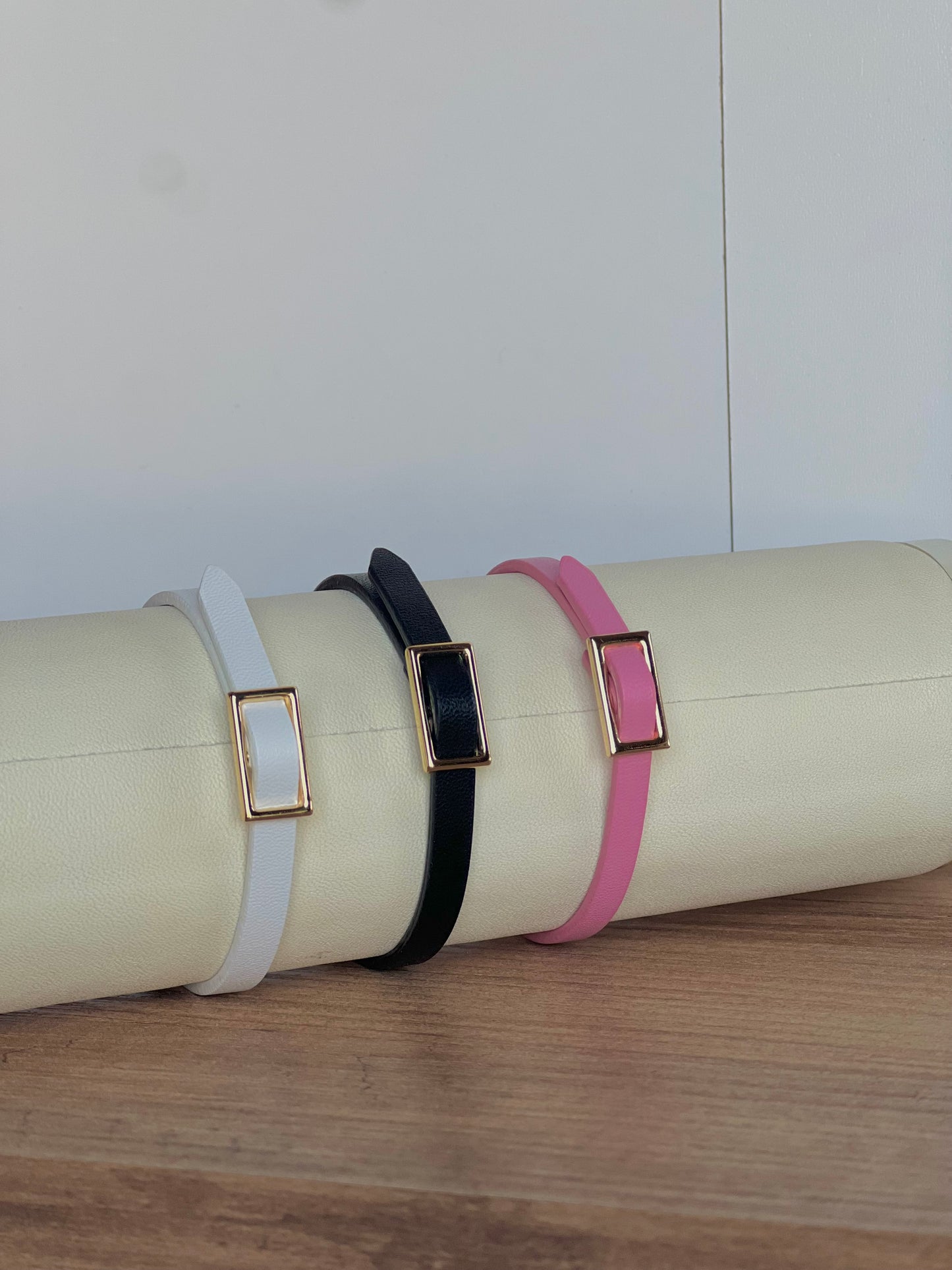 Cross leather bracelet