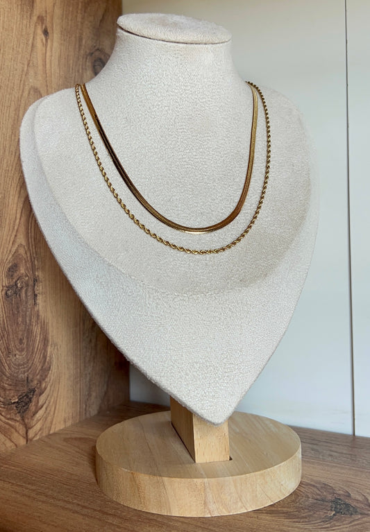 Double layers chain necklace