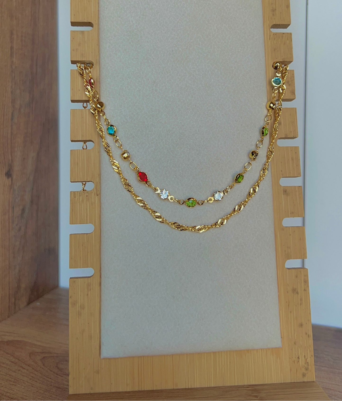 Colored double layers anklet