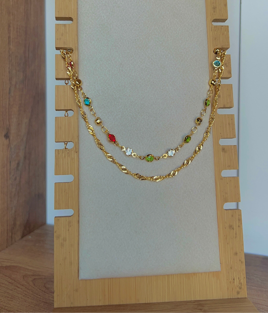Colored double layers anklet