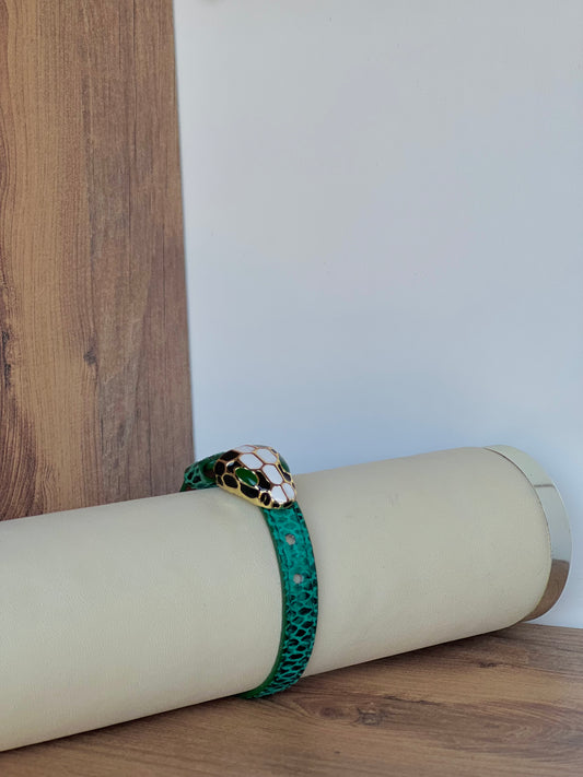 Snake leather bracelet