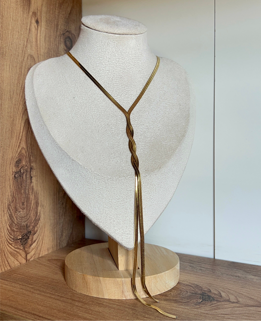 Twisted long chain necklace