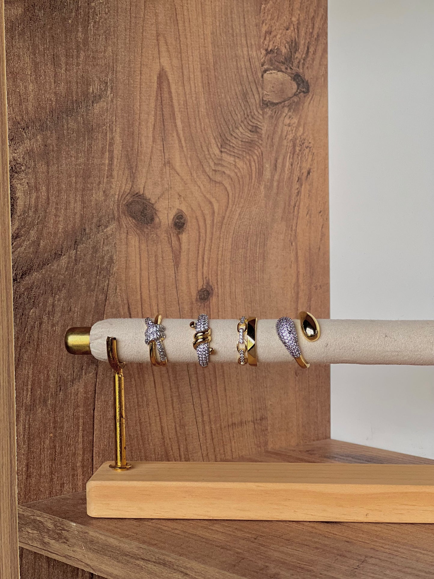 Silver and gold zircon rings