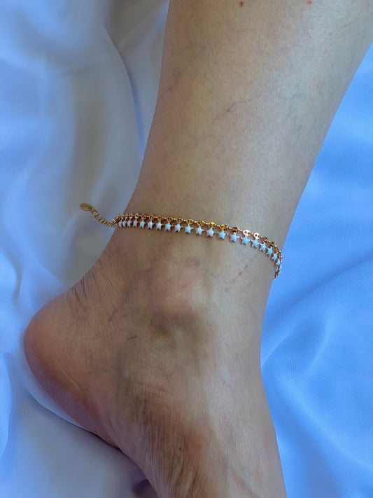 White stars anklet