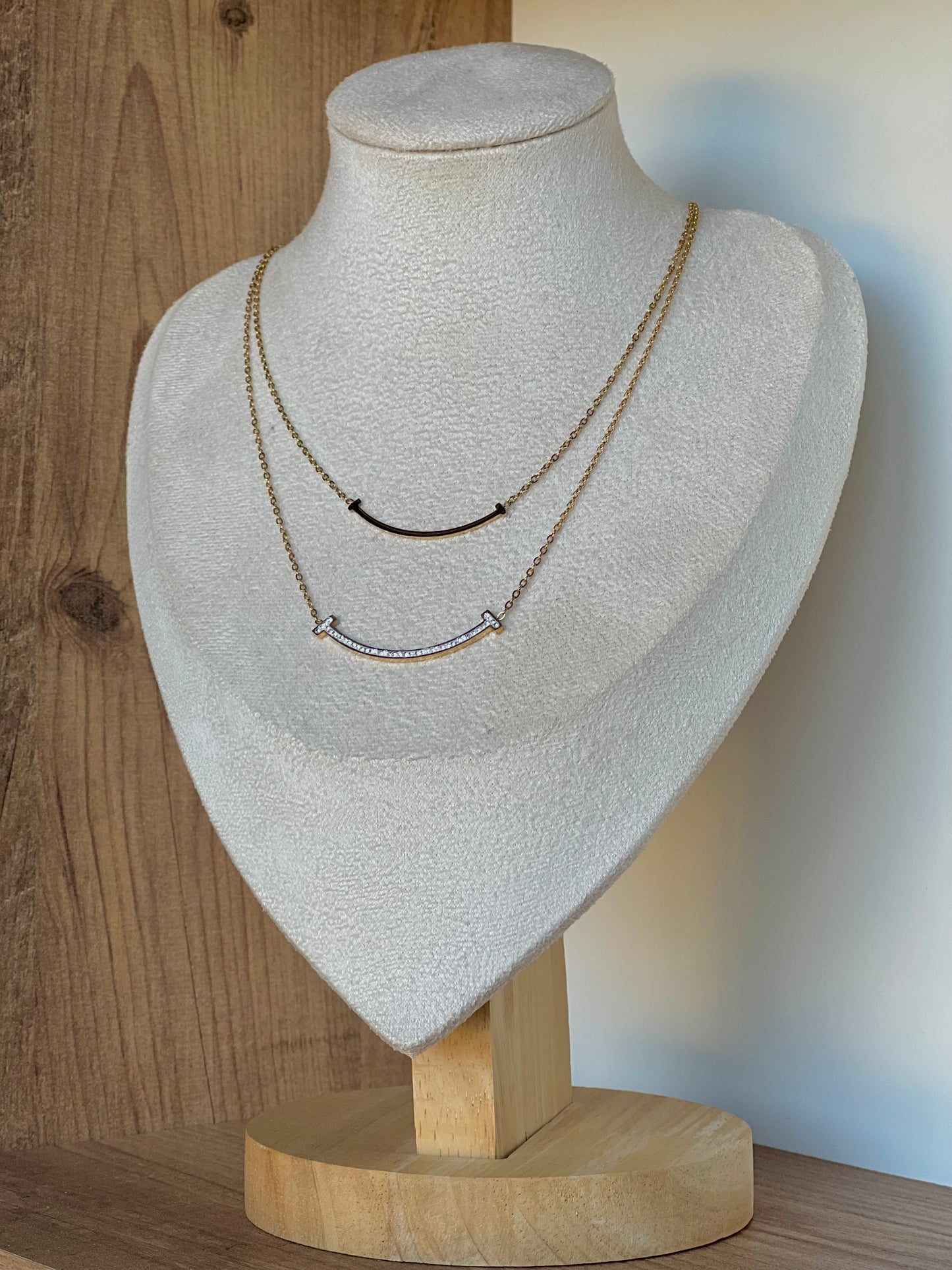Zircon double layered necklace