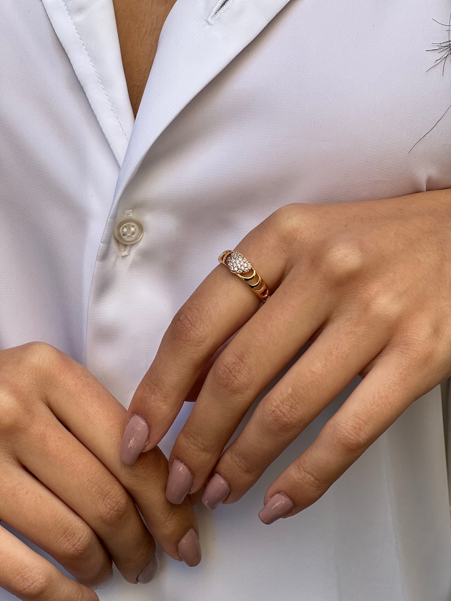 Zircon Heart Ring